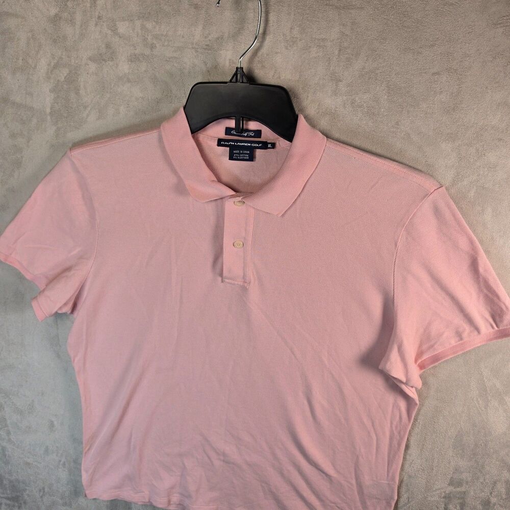 Ralph Lauren Golf Polo Shirt Womens Pink Short Sleeve Classic Golf Fit Cotton XL
